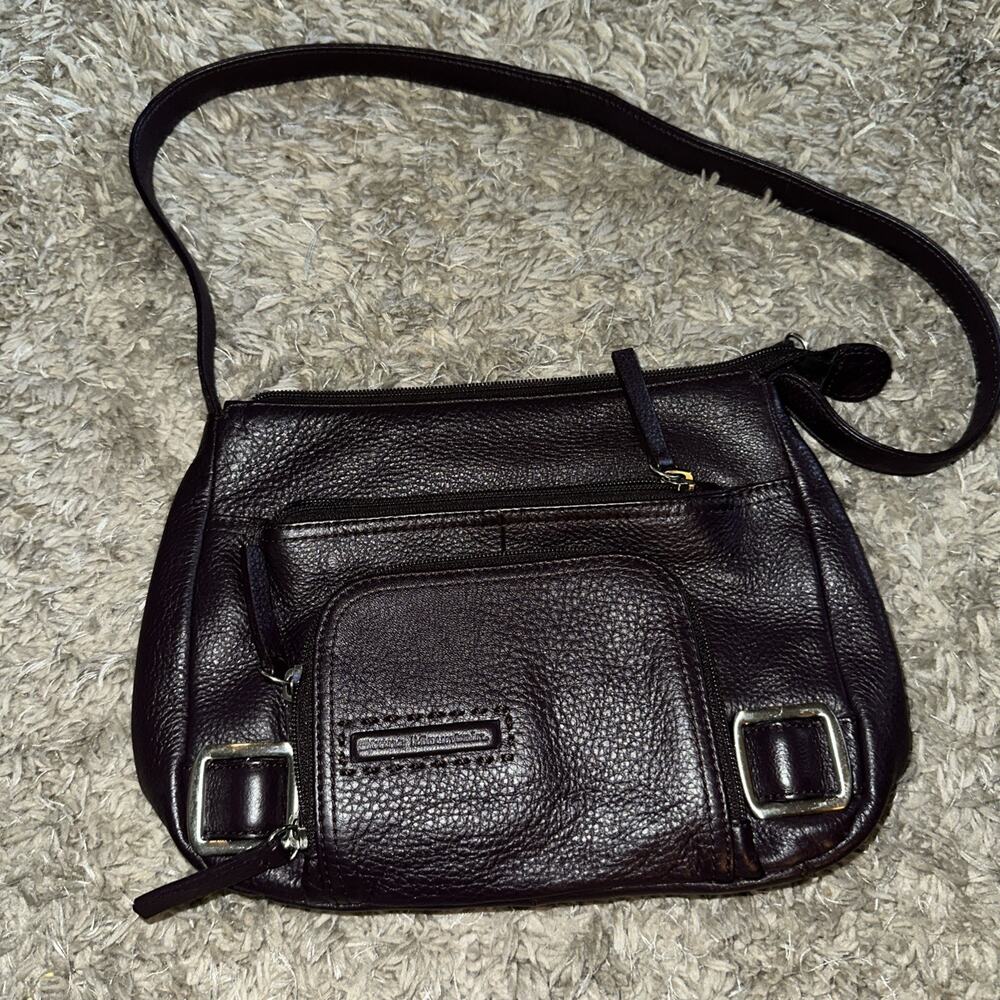 stone mountain Genuine leather handbag Purple